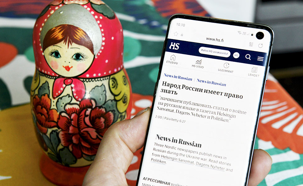 Pohjoismaalaiset sanomalehdet julkaisevat venäjänkielisiä uutisia.