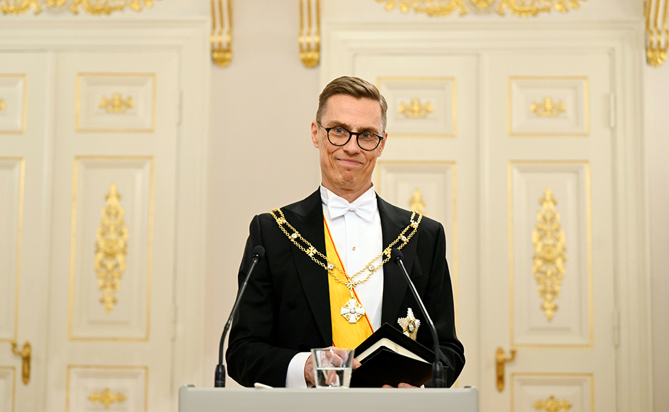 Alexander Stubb piti ensimmäisen lehdistötilaisuuden Suomen presidenttinä Presidentinlinnassa 1.3.
