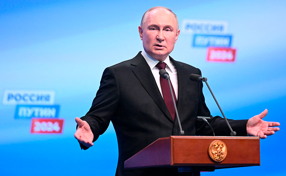 Venäjän presidentti Vladimir Putin piti voitonpuheensa Moskovassa. Putin voi olla Venäjän presidentti vuoteen 2036 asti.